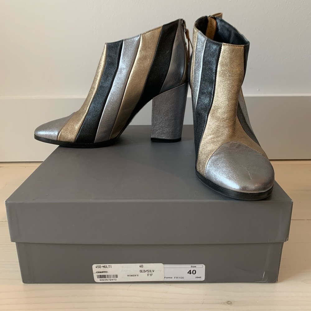 The shoe box Metallic booties for the holidays